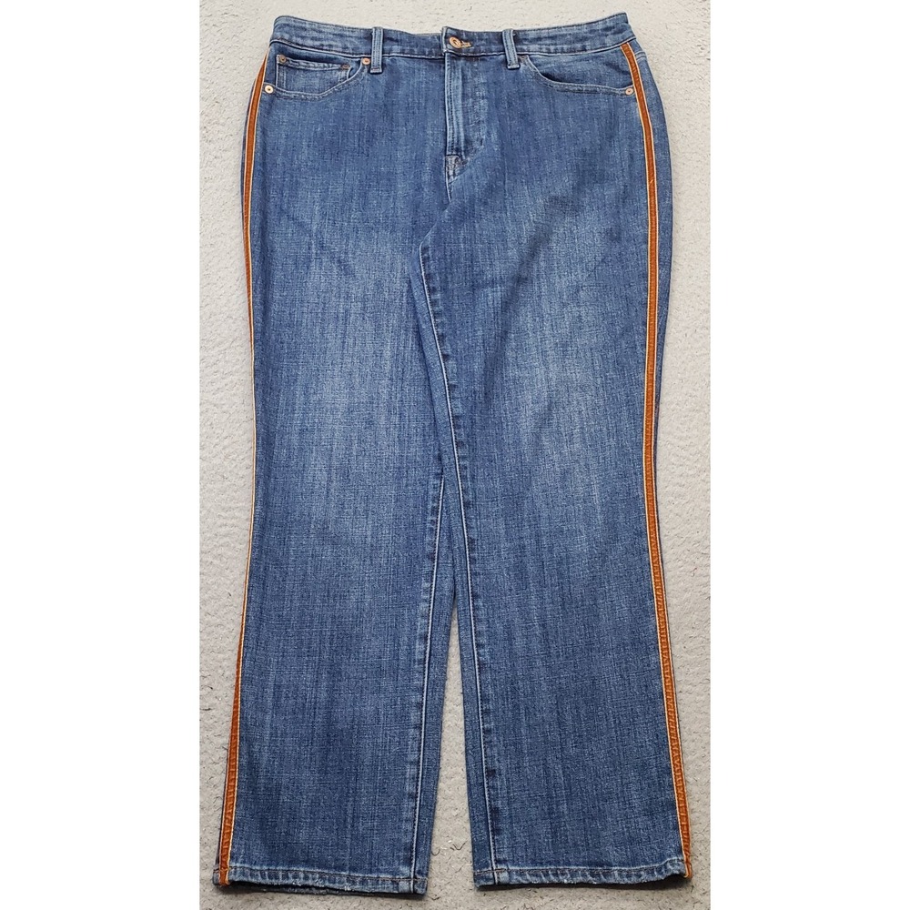 Talbots Modern Ankle Jeans Womens 10 Blue Denim Stretch Straight Leg Streetwear